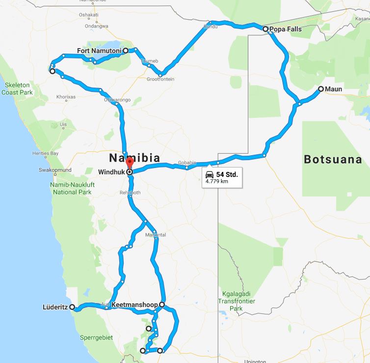 Route Namibia und Botsuana